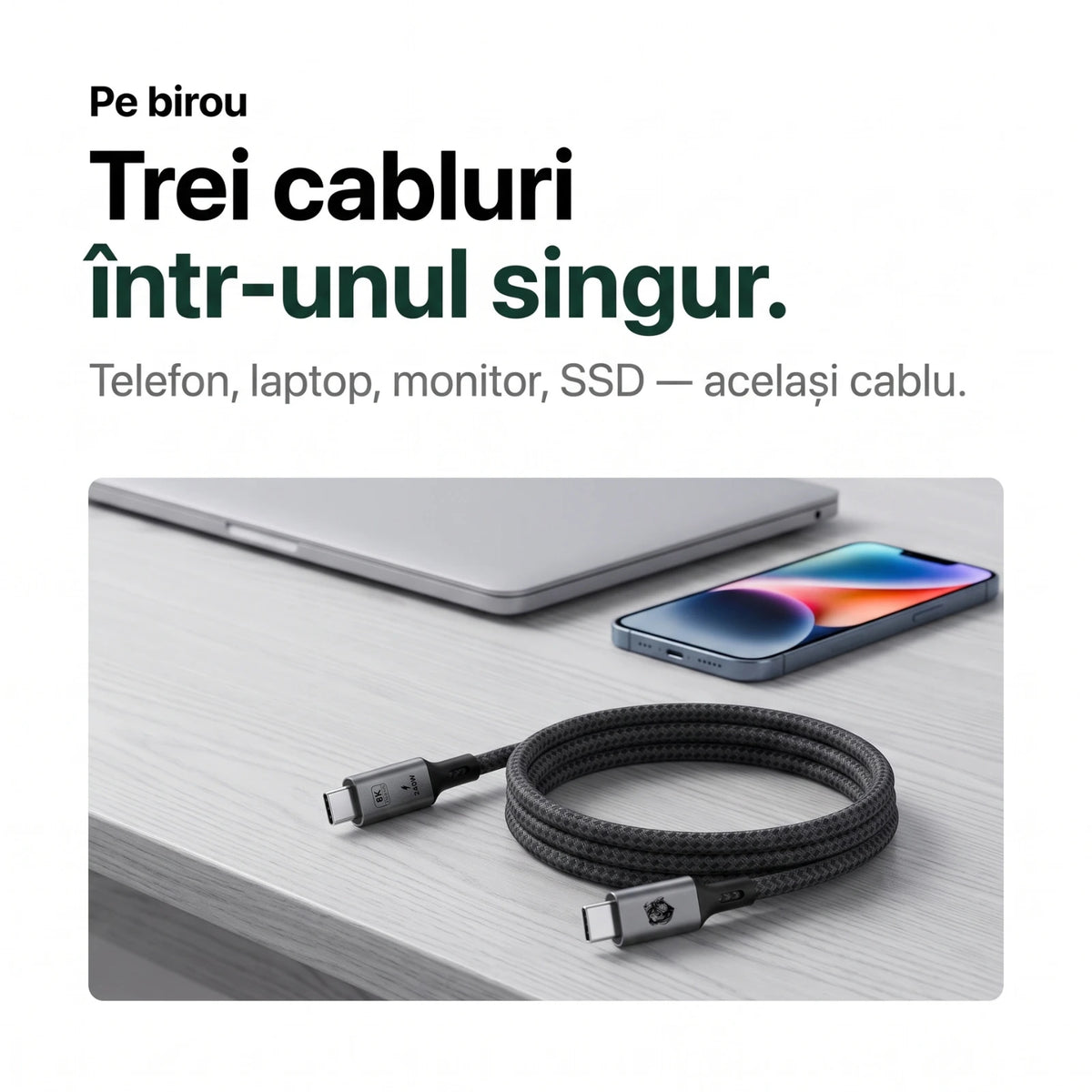 Cablu USB-C 240W | 40Gbps A.Shield Prime, 1M