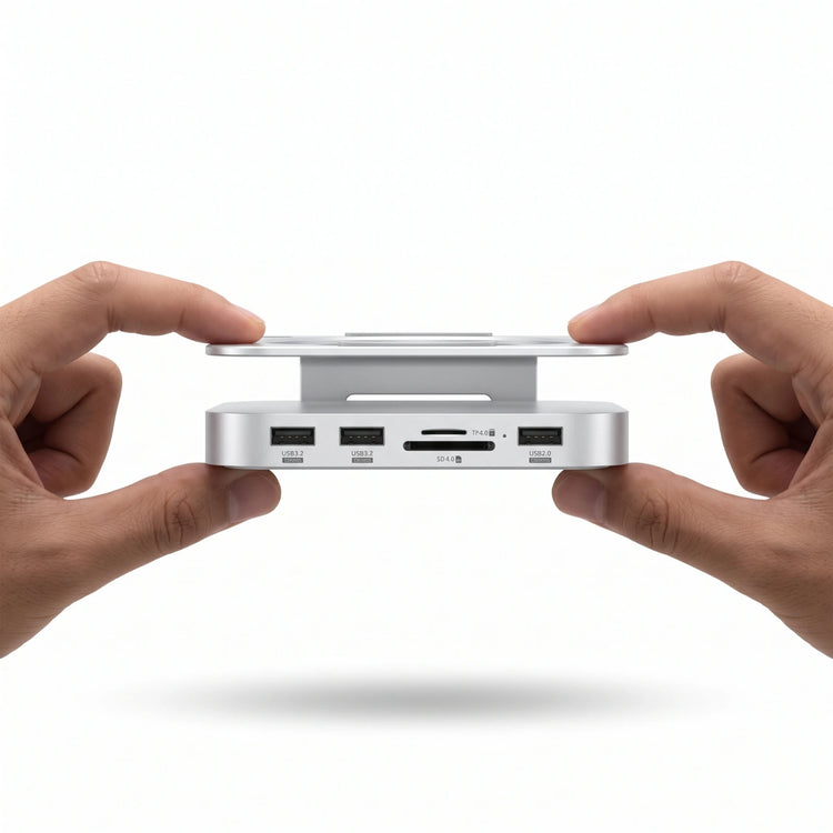 A.Shield USB-C Dock/Hub for Mac Mini M4/M4 Pro – Aluminum, NVMe SSD Slot up to 8TB, 4K HDMI, 10Gbps USB, SD/TF