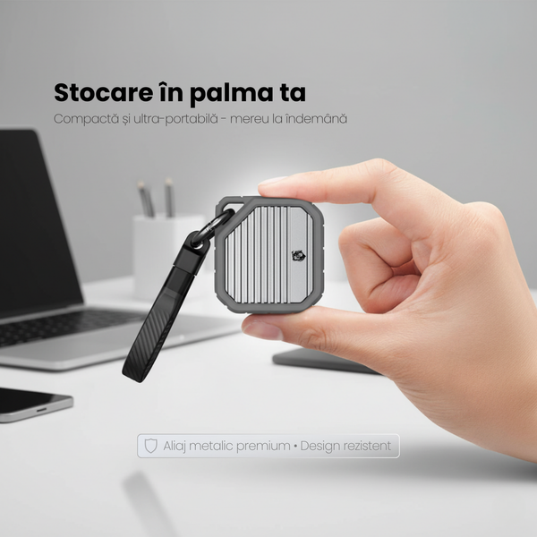 Rack extern SSD NVMe M.2 2230 10Gbps A.Shield Armor Gri, USB-C, până la 2TB (fără SSD)