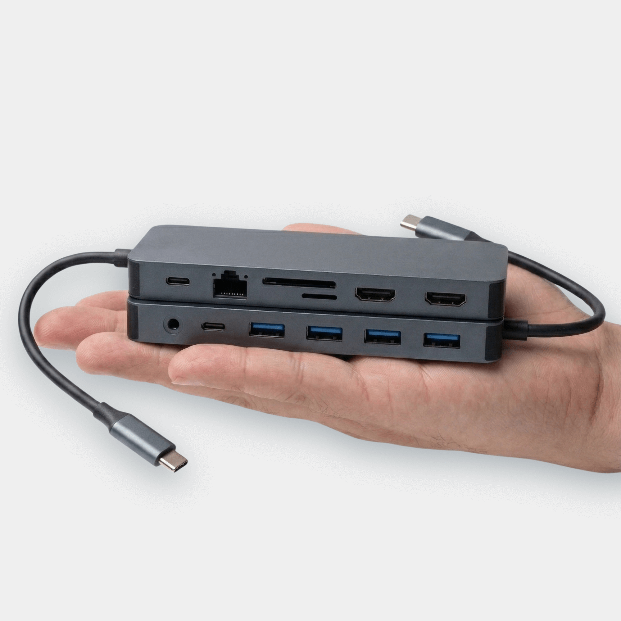 Hub USB-C 13-în-1 A.Shield Link – 4K HDMI, PD 100W, Ethernet Gigabit, Aluminiu Premium