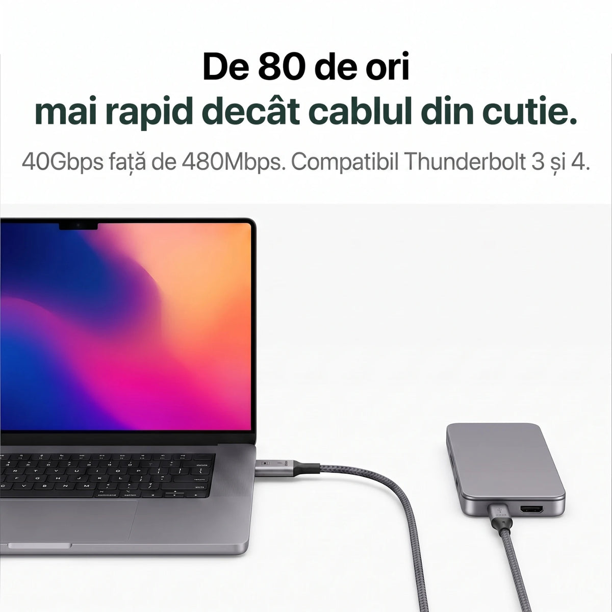 Cablu USB-C 240W | 40Gbps A.Shield Prime, 1M
