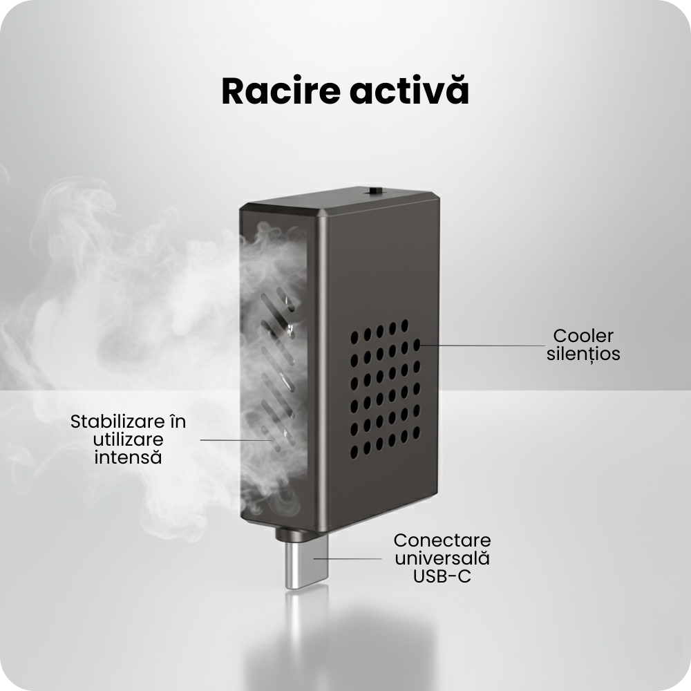 Rack extern SSD NVMe M.2 2230 A.Shield Air – răcire activă cu ventilator, USB-C 3.2 Gen2 10Gbps, până la 2TB (fără SSD)