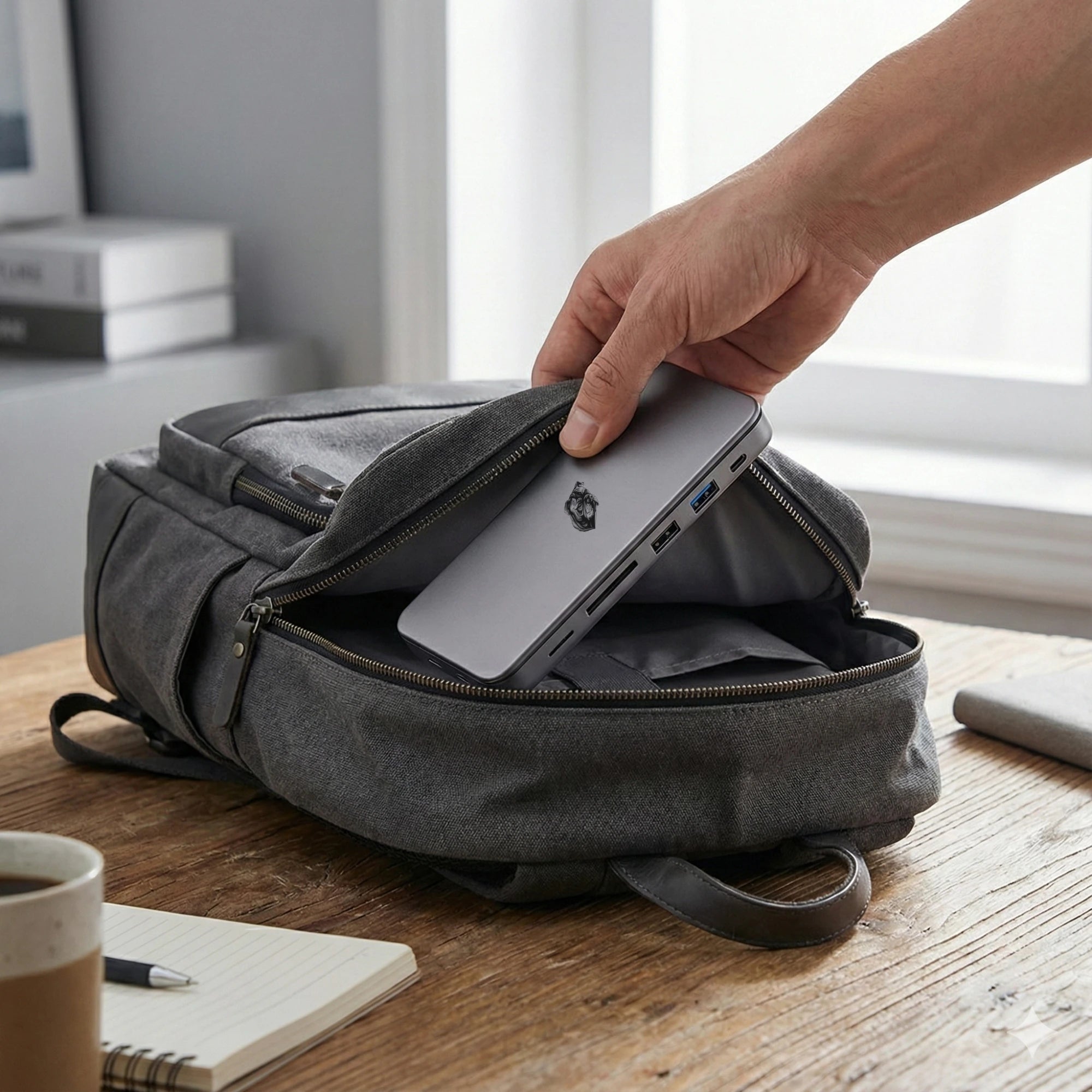 Dock USB-C 9-în-1 A.Shield One cu Slot SSD M.2 NVMe – HDMI 4K@60Hz, 100W PD, USB-C & USB-A