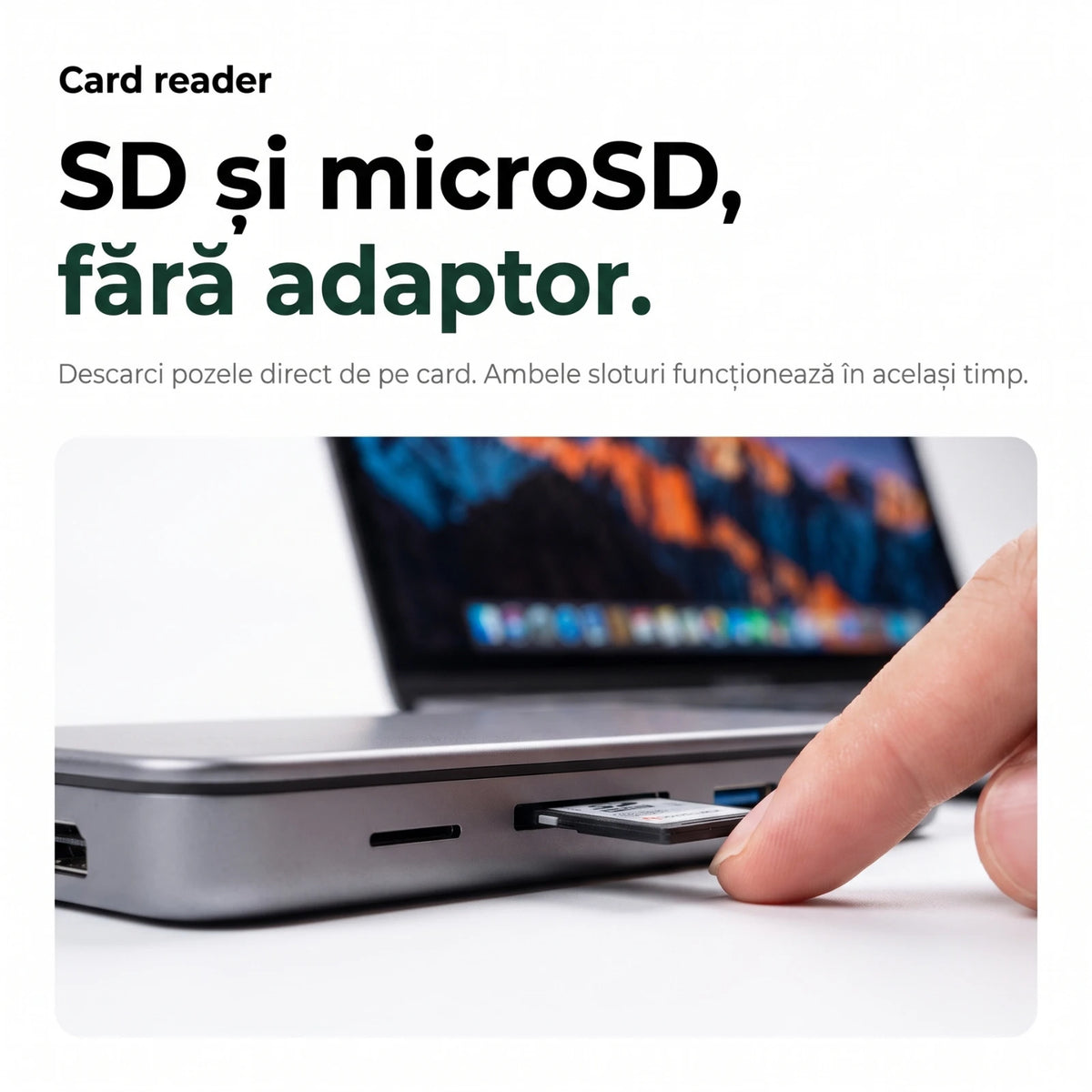 Hub USB-C 9-în-1 cu Slot SSD M.2 NVMe – AresShield One